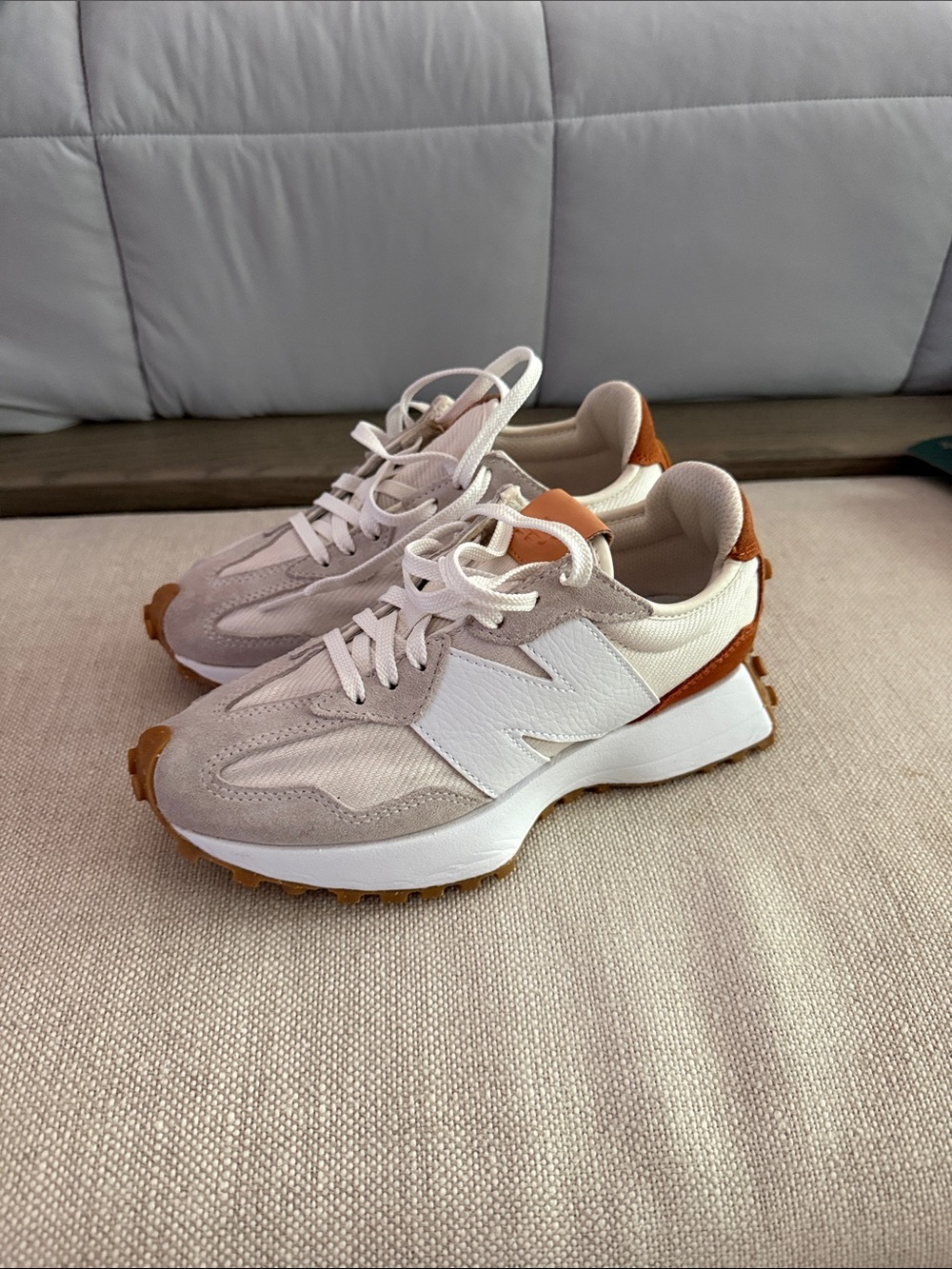 New Balance Women's Beige, White & Tan Retro Runner